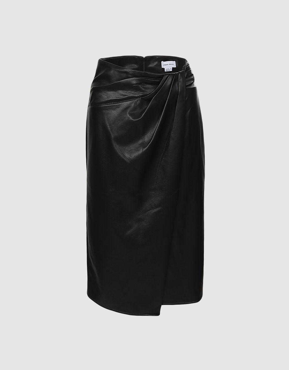 Faux Leather Wrapped Midi Skirt