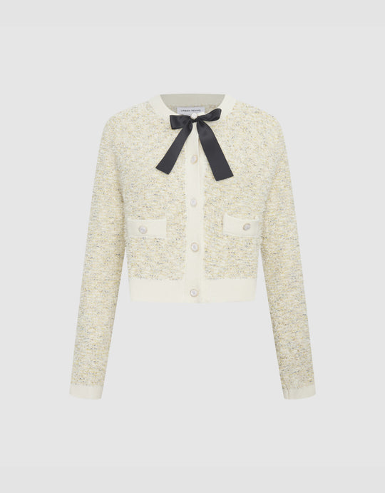 Bowknot Detail Knit Cardigan