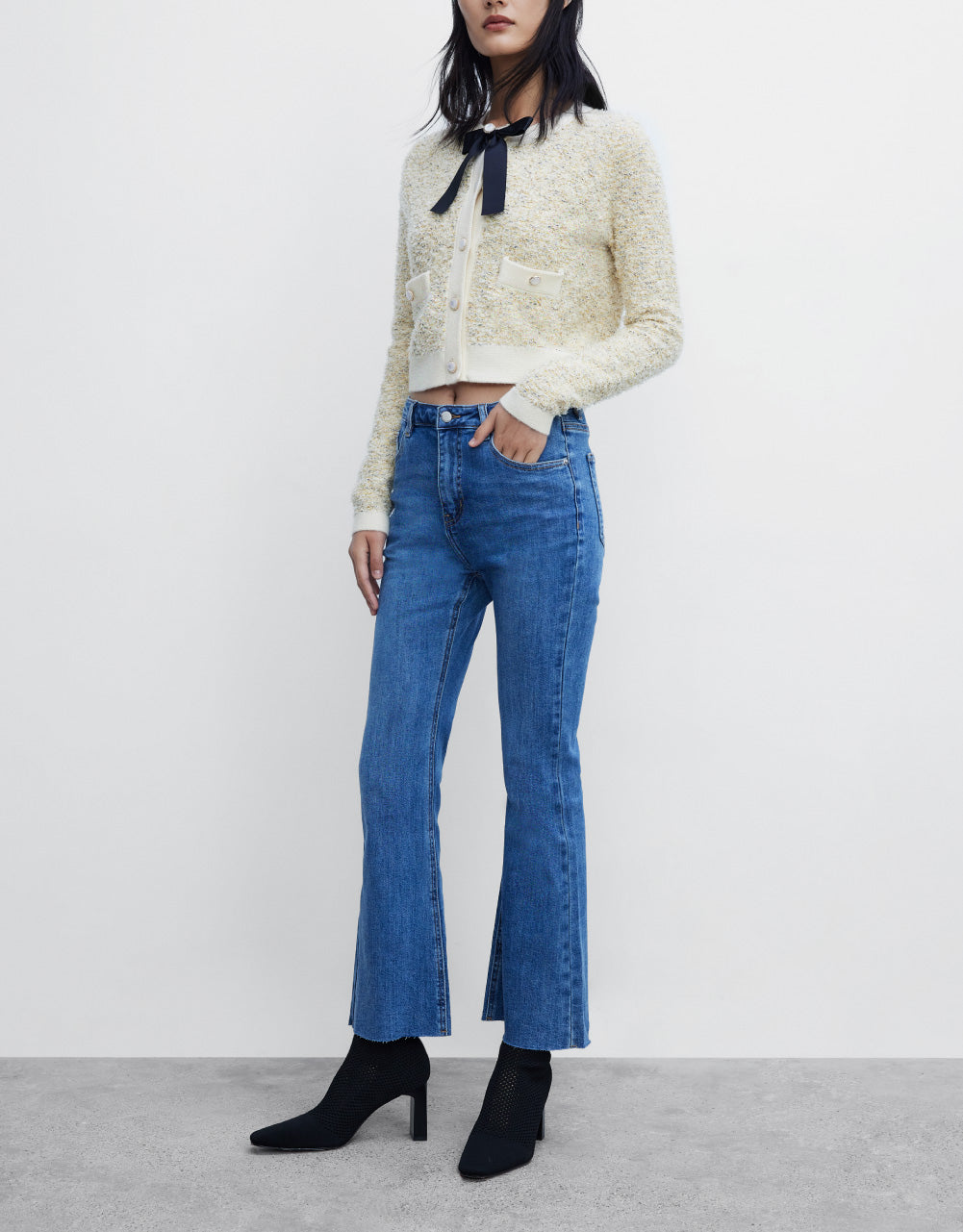 Bowknot Detail Knit Cardigan