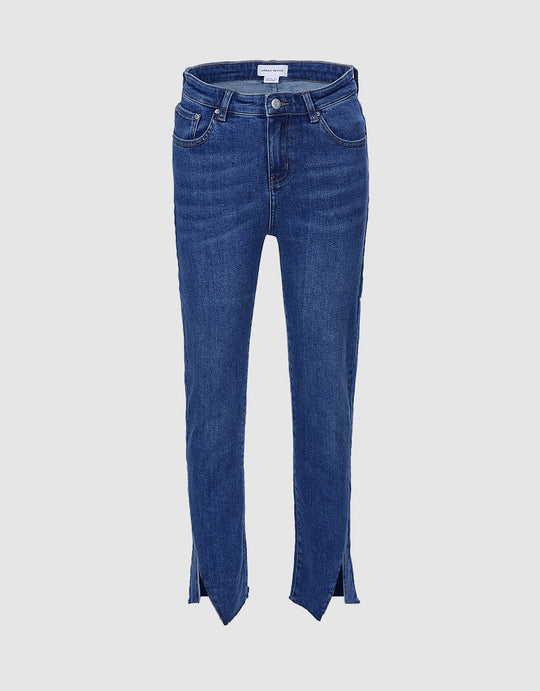 Slit Hem Skinny Jeans