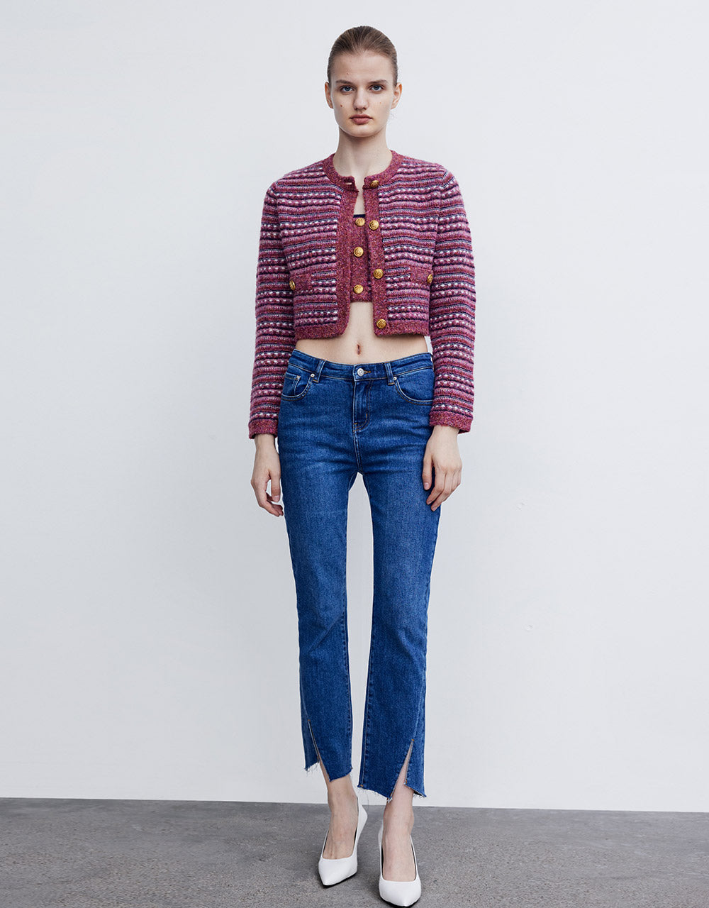 Slit Hem Skinny Jeans