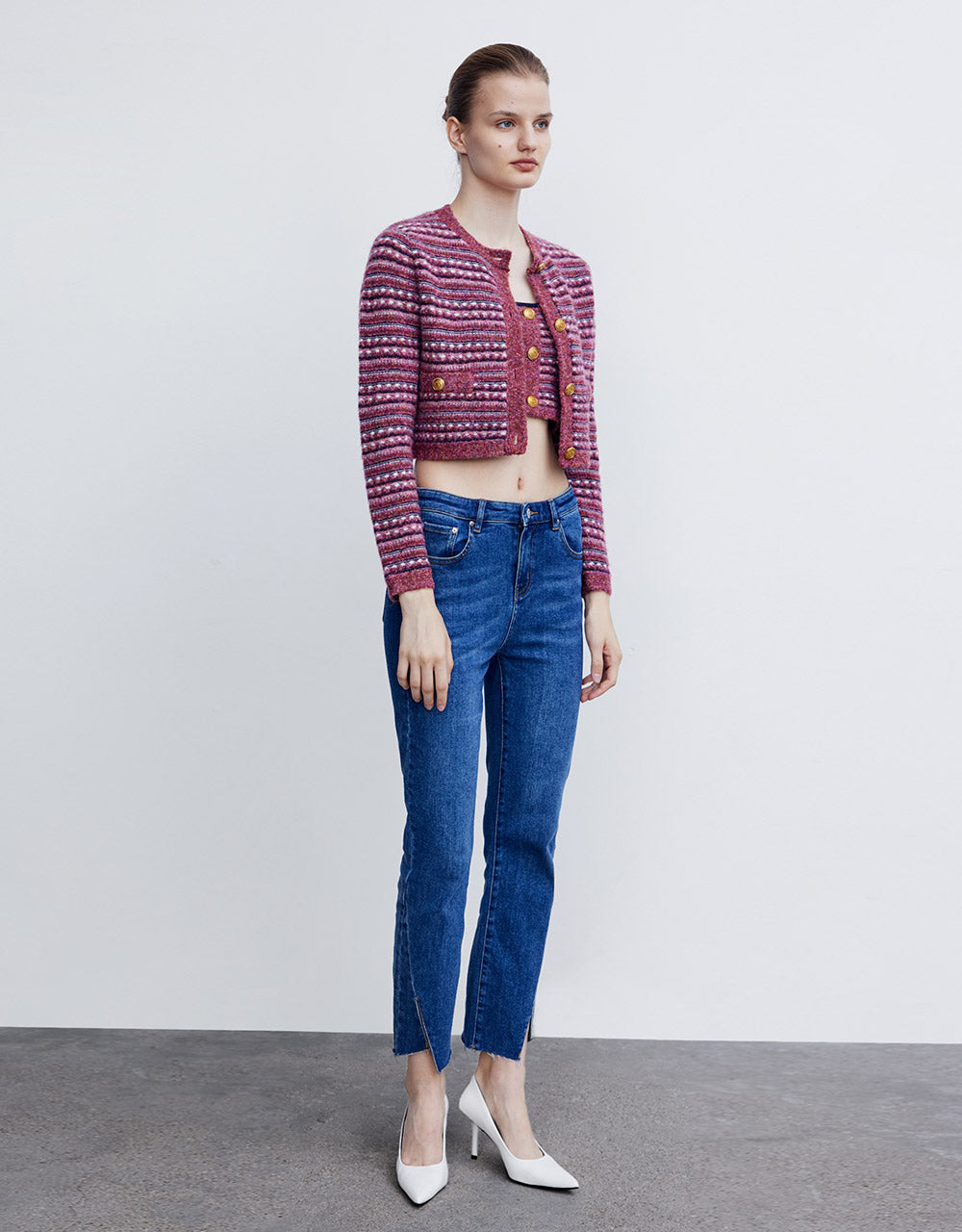 Slit Hem Skinny Jeans