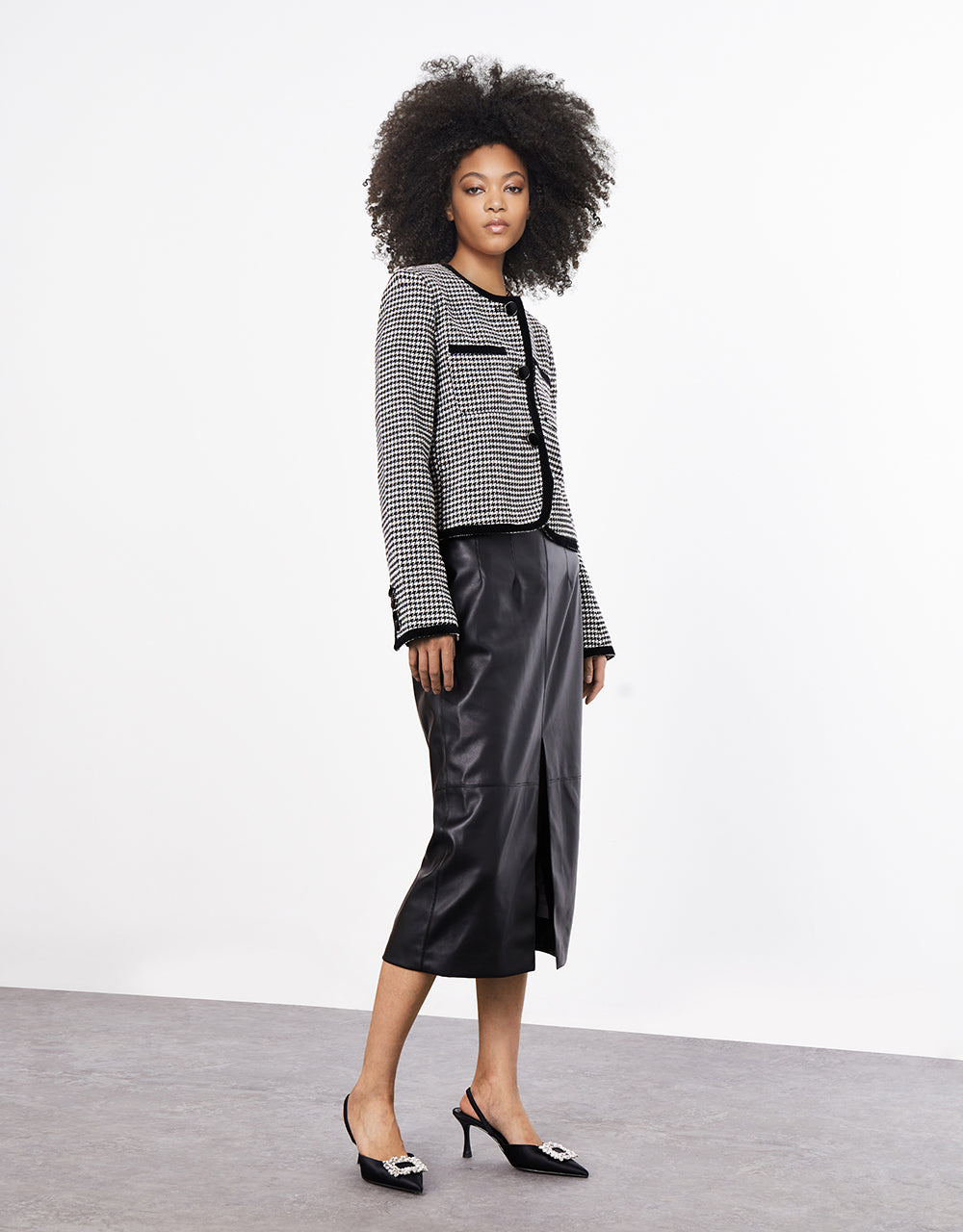 Faux Leather Midi Skirt