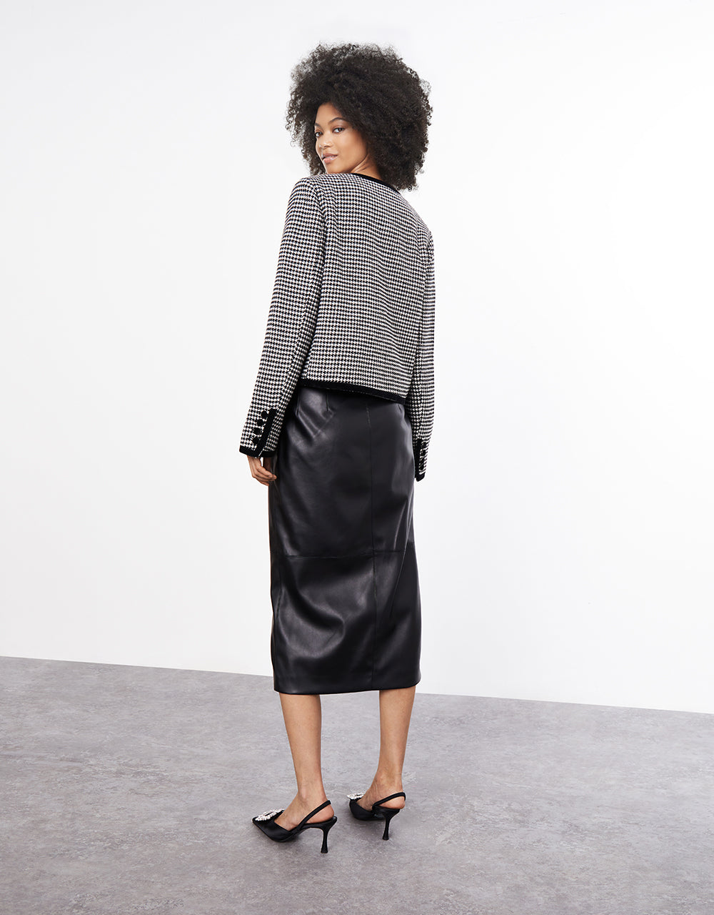 Faux Leather Midi Skirt