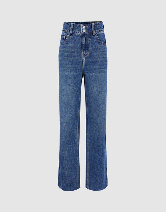 High Waist Straight Jeans
