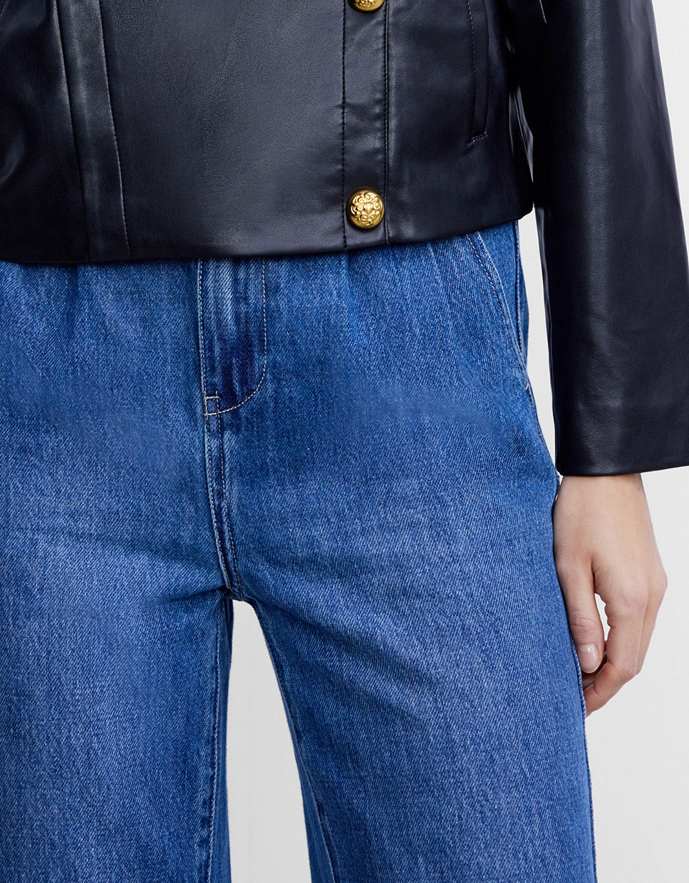 Mid Waist Wide Leg Jeans