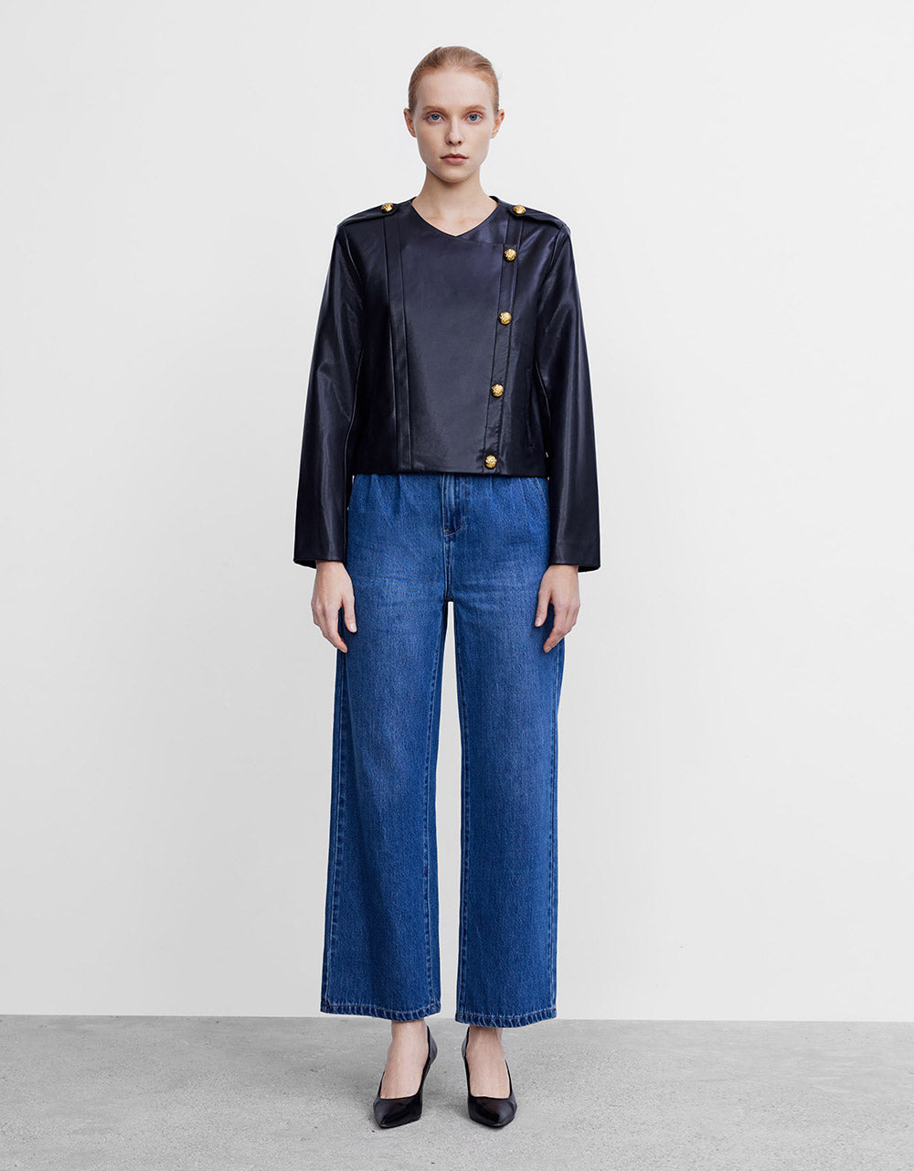 Mid Waist Wide Leg Jeans