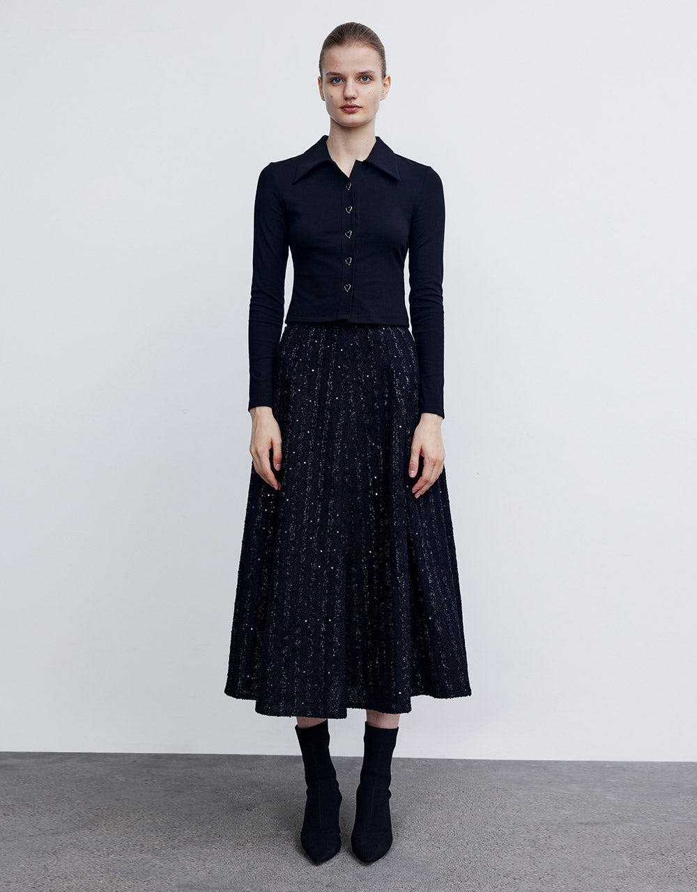 Glittered Midi Skirt