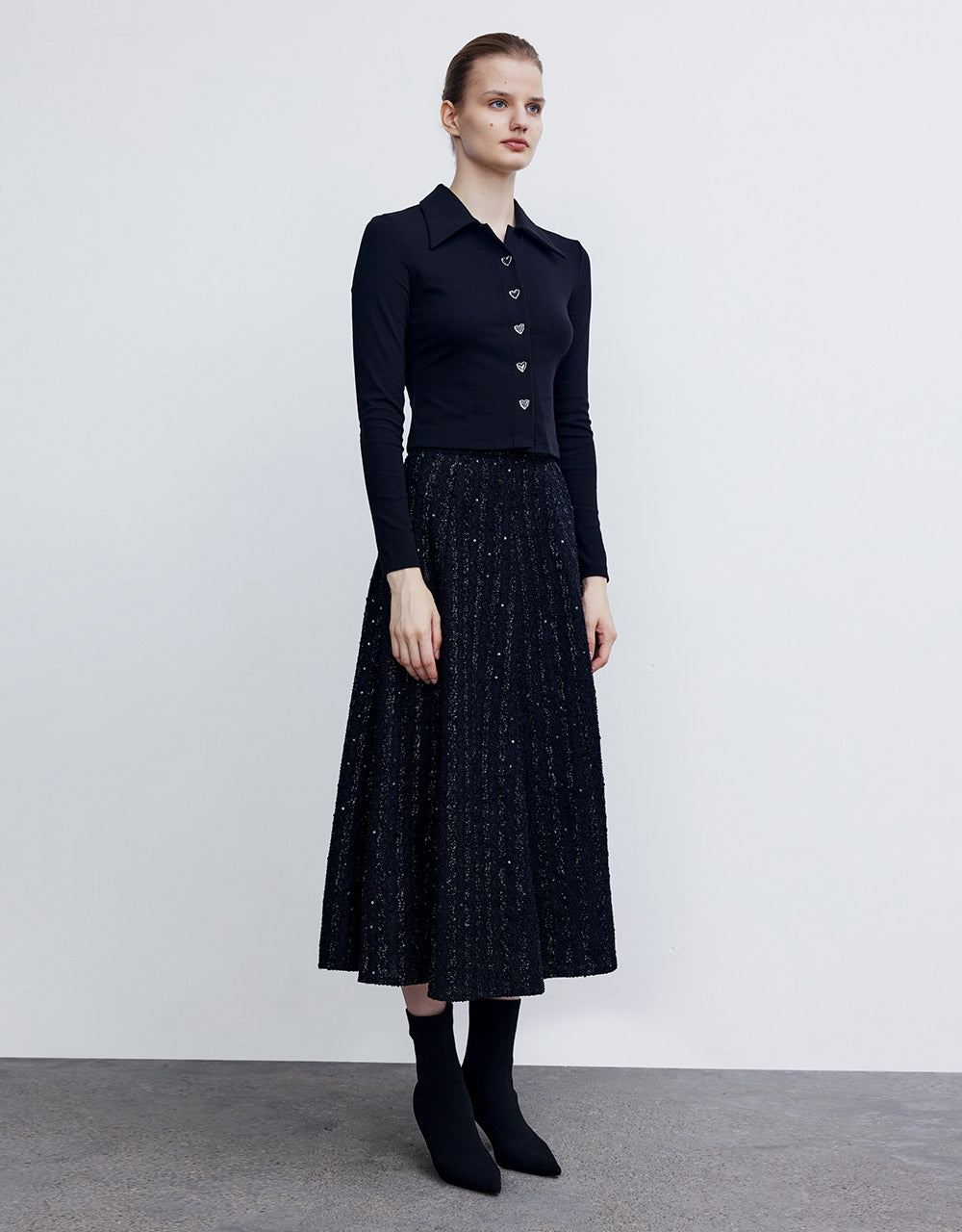 Glittered Midi Skirt