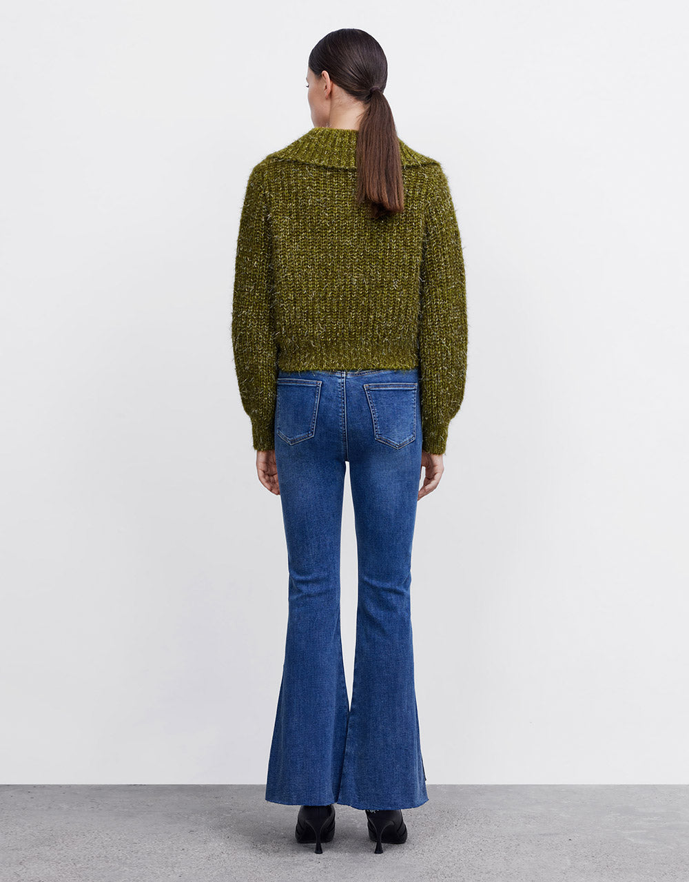 Slit Hem Flare Jeans