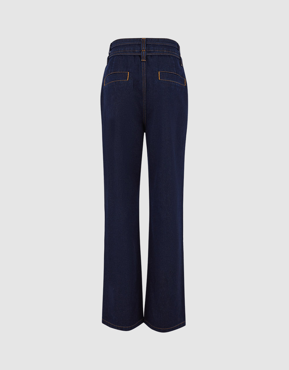 Contrast Stitch Wide Leg Jeans