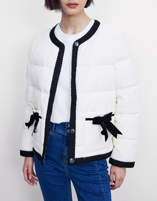 Bow Detail Down Jacket