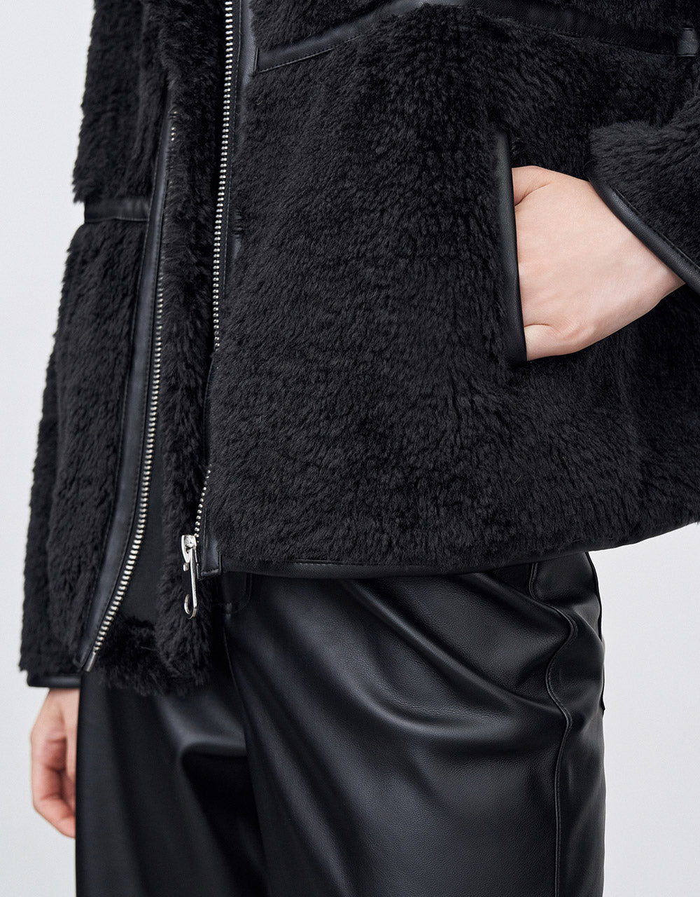 Contrast Stitch Teddy Jacket