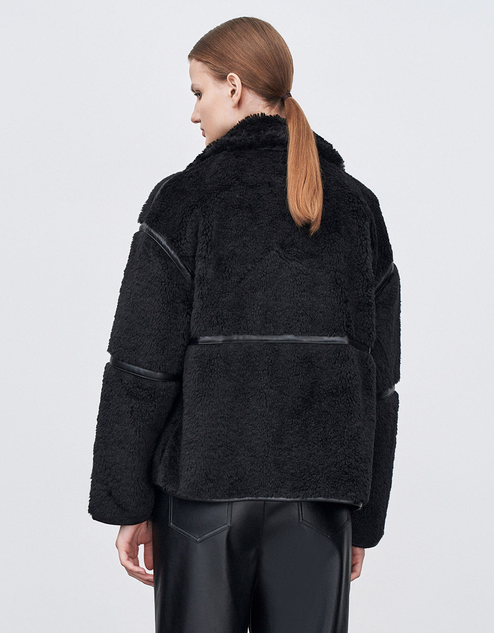 Contrast Stitch Teddy Jacket