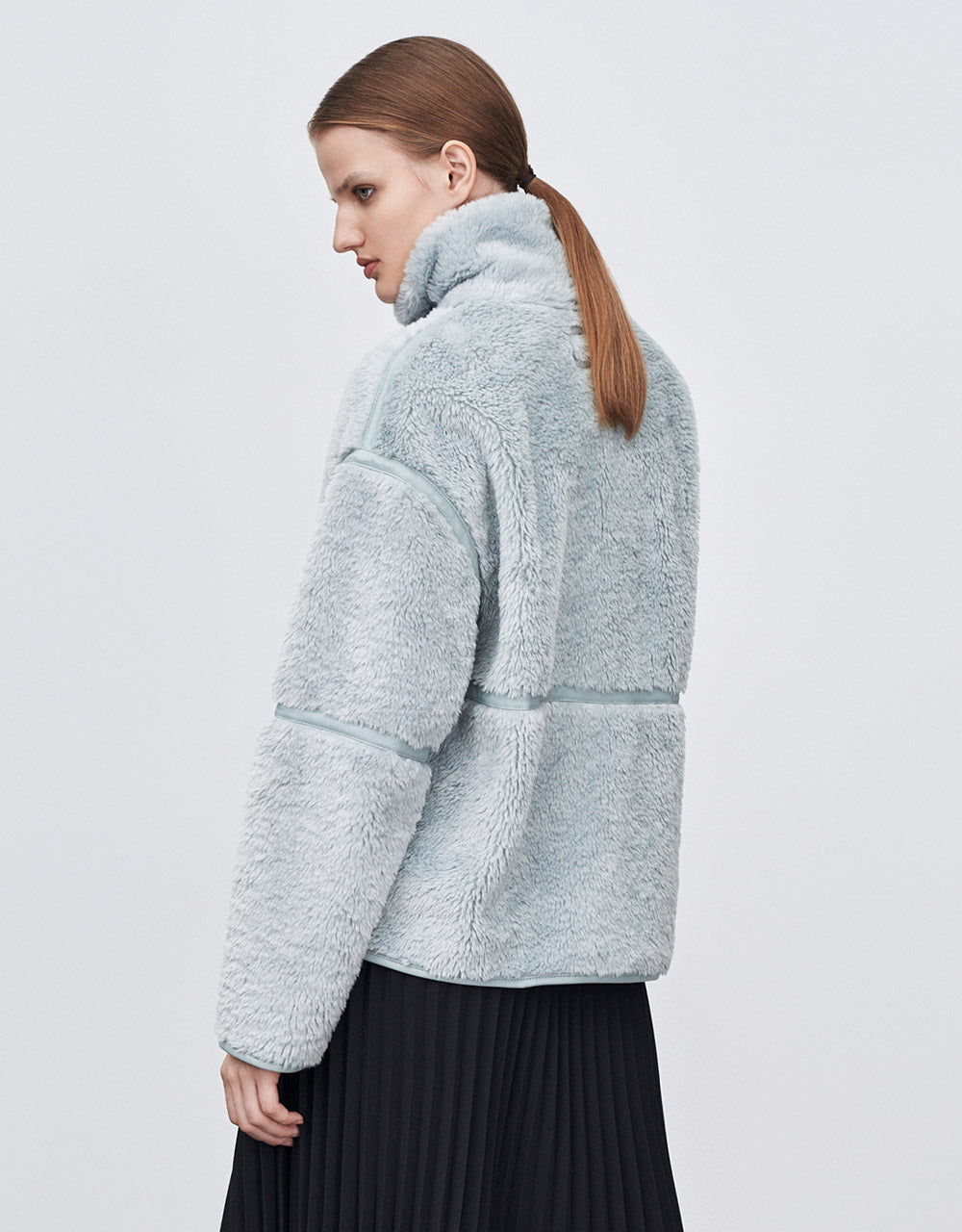 Contrast Stitch Teddy Jacket