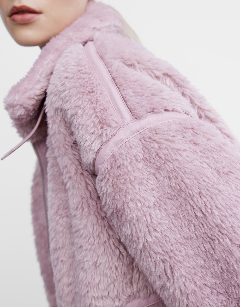 Contrast Stitch Teddy Jacket