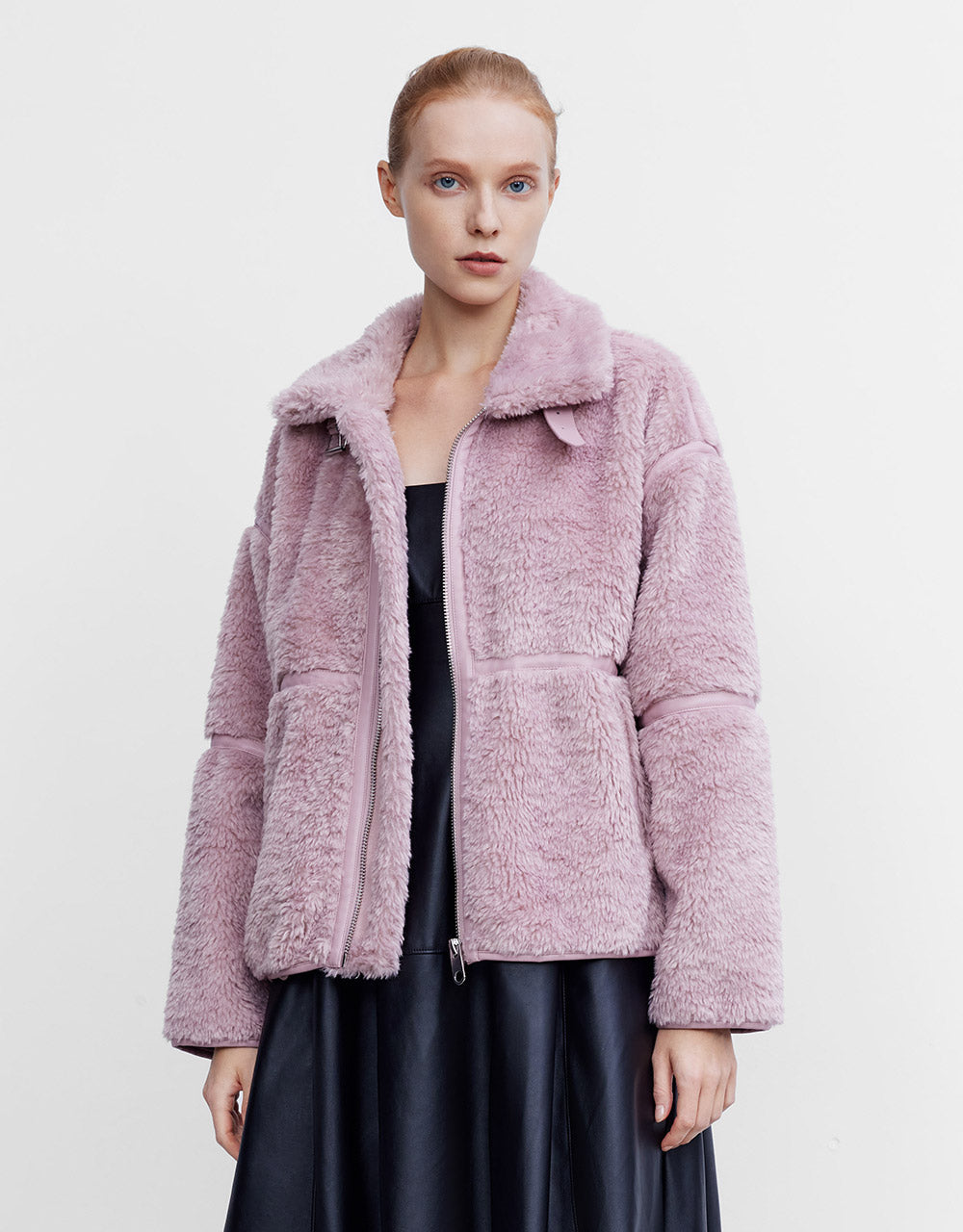 Contrast Stitch Teddy Jacket