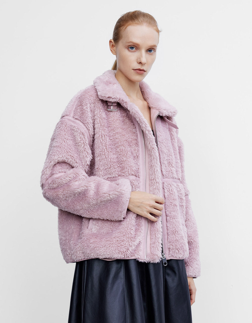 Contrast Stitch Teddy Jacket