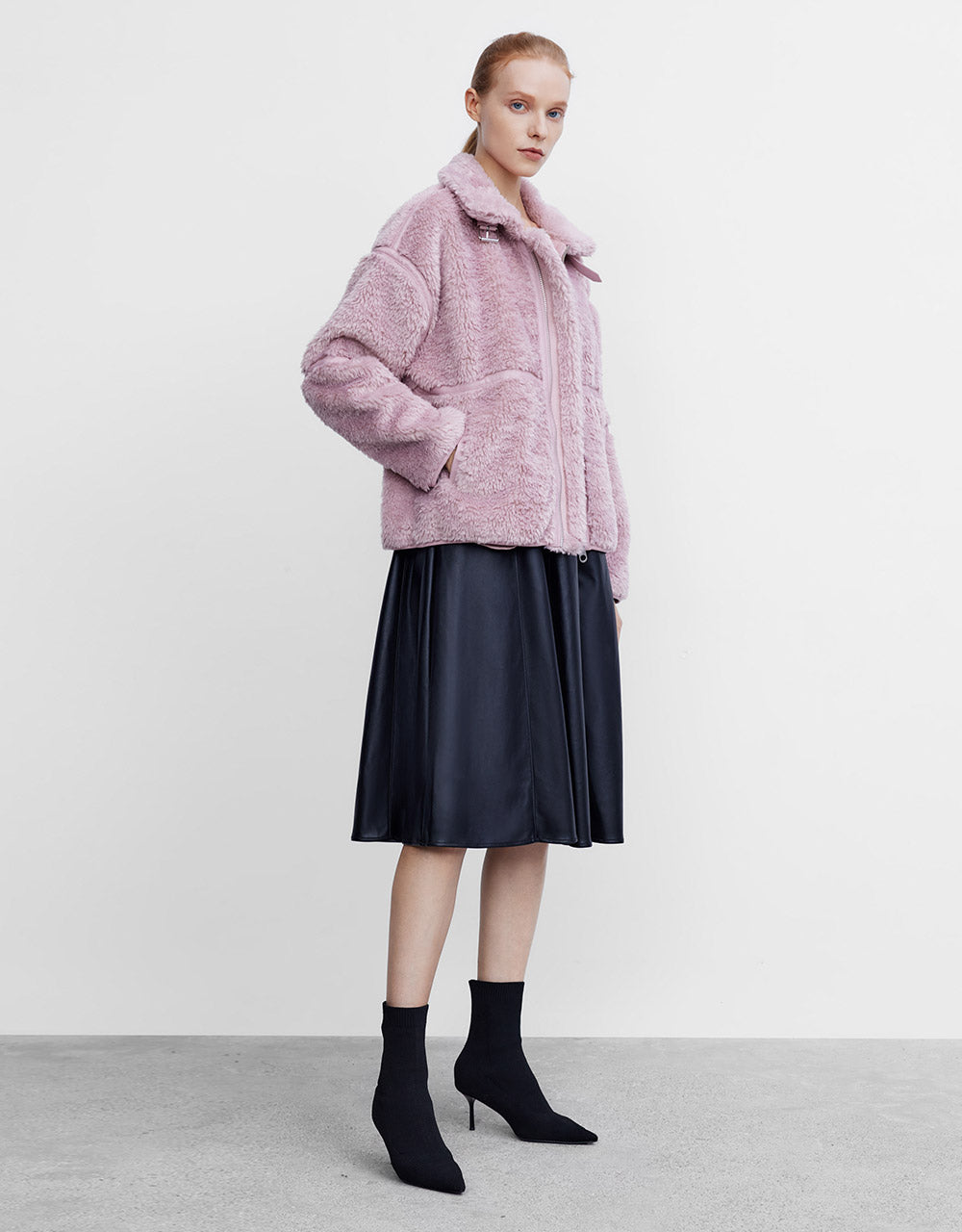 Contrast Stitch Teddy Jacket