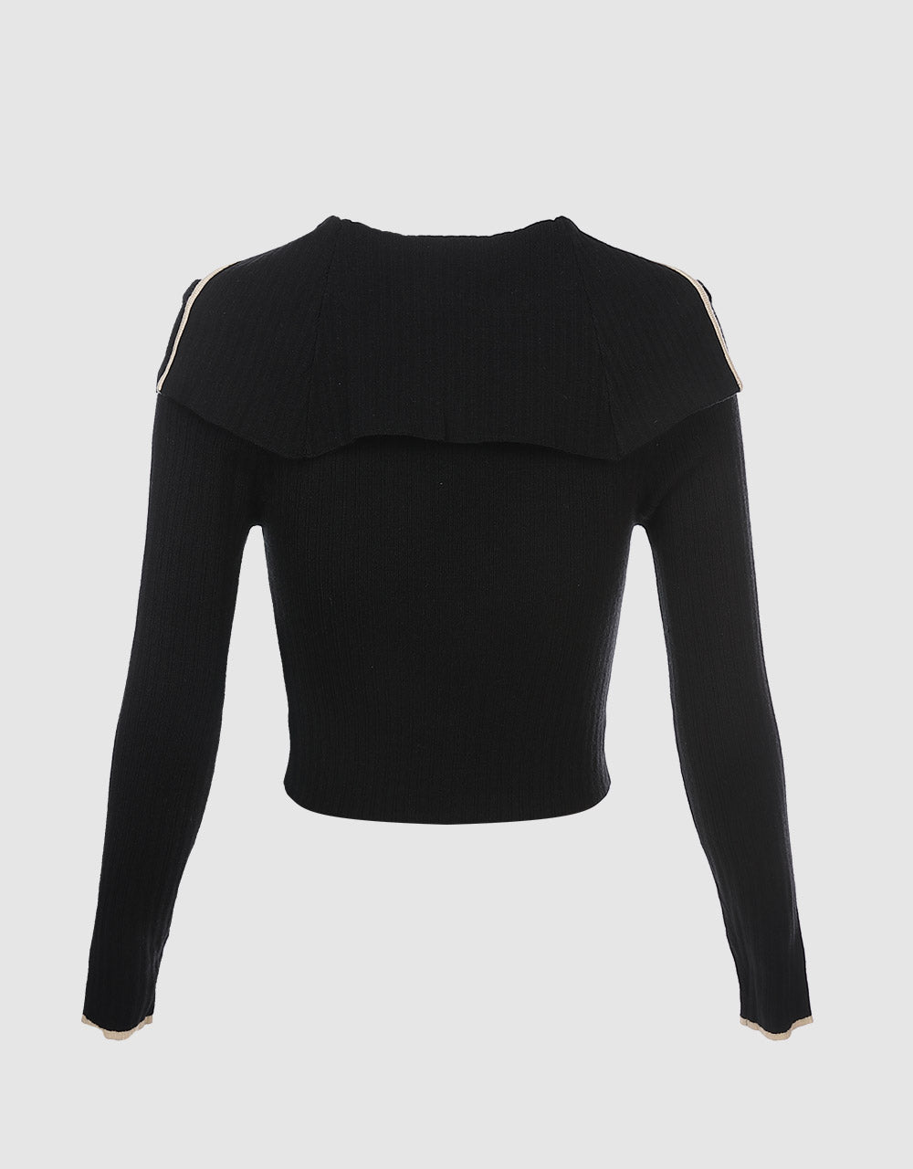 Contrast Trim Zippered Cardigan
