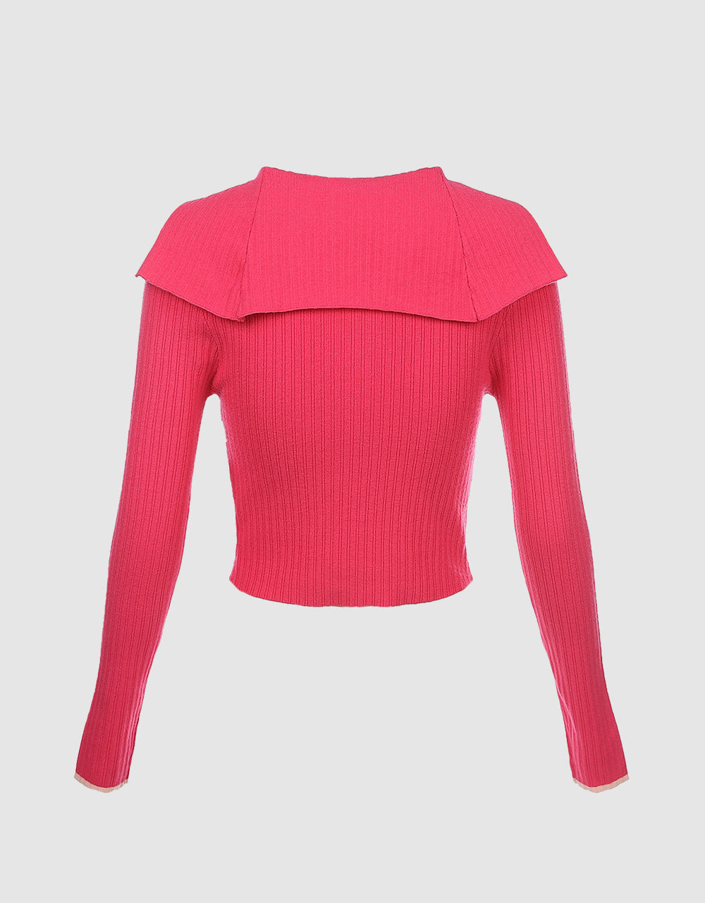 Contrast Trim Zippered Cardigan