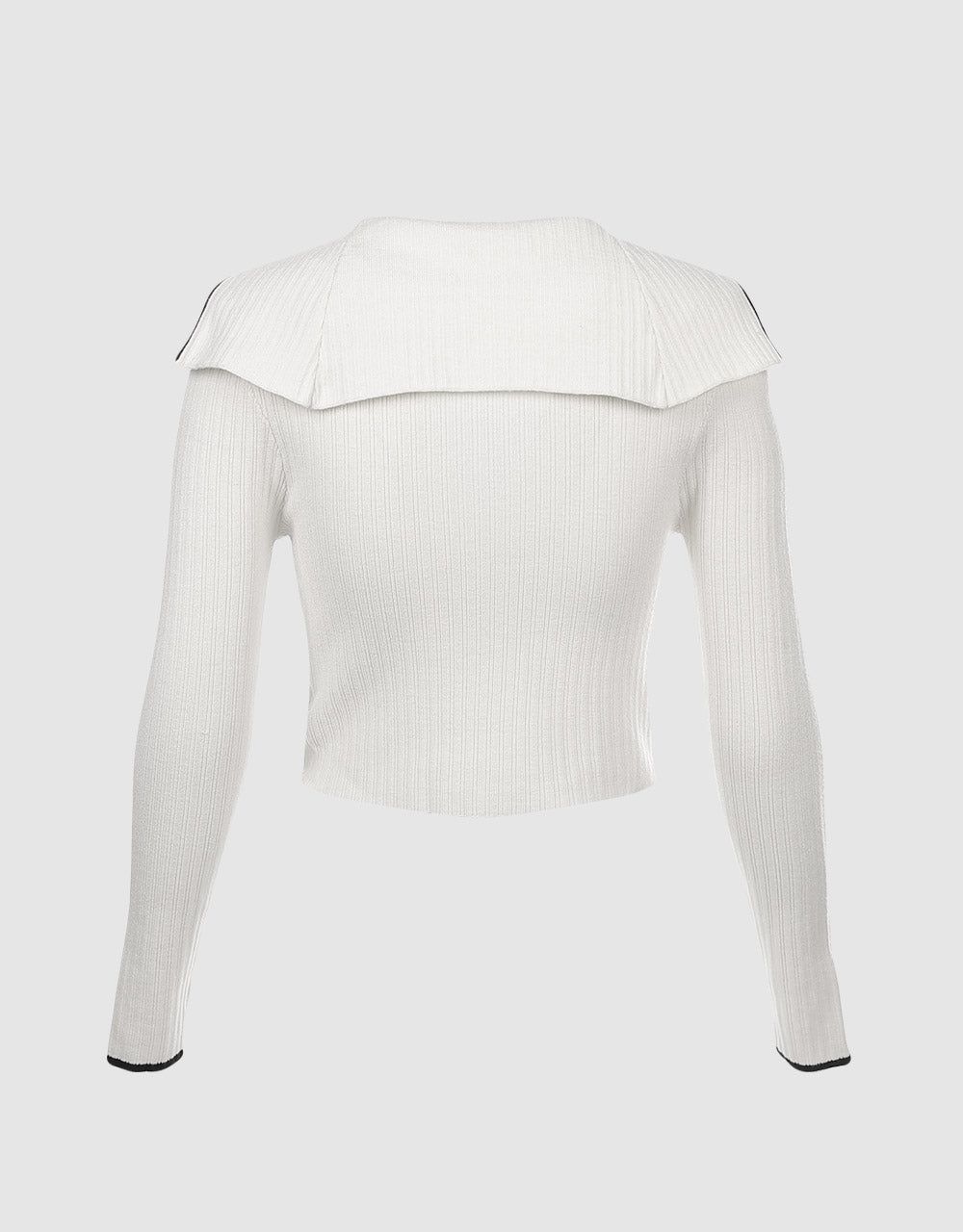 Contrast Trim Zippered Cardigan