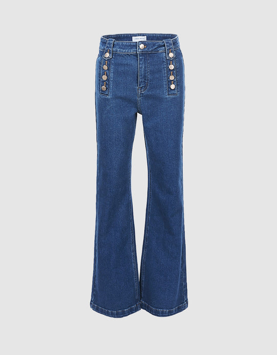 Button Detail Jeans