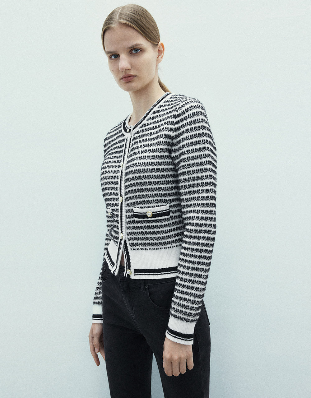 Tweed Plaid Cardigan
