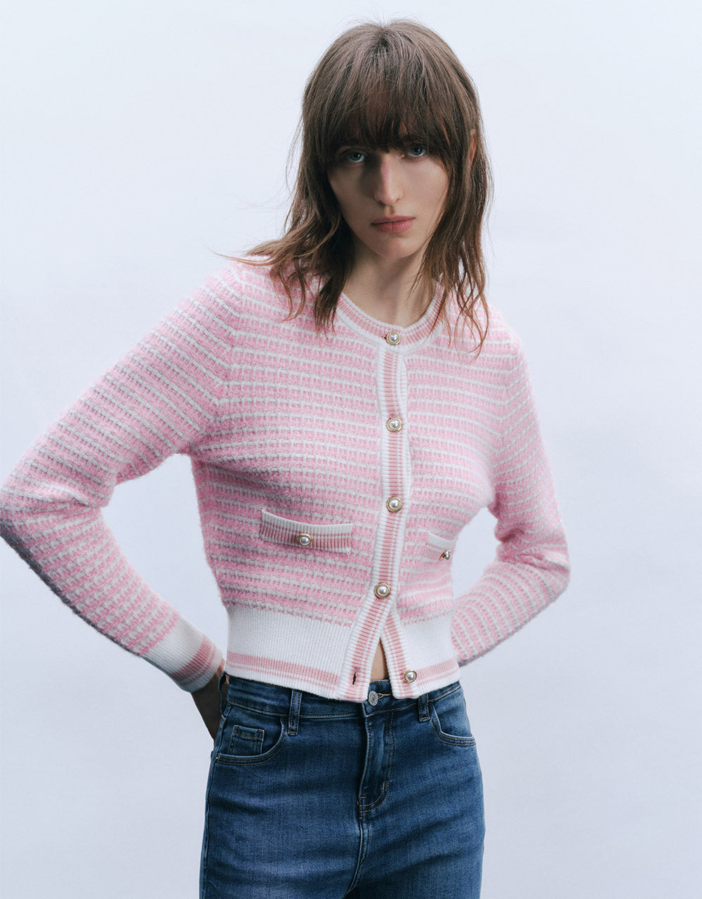 Tweed Plaid Cardigan