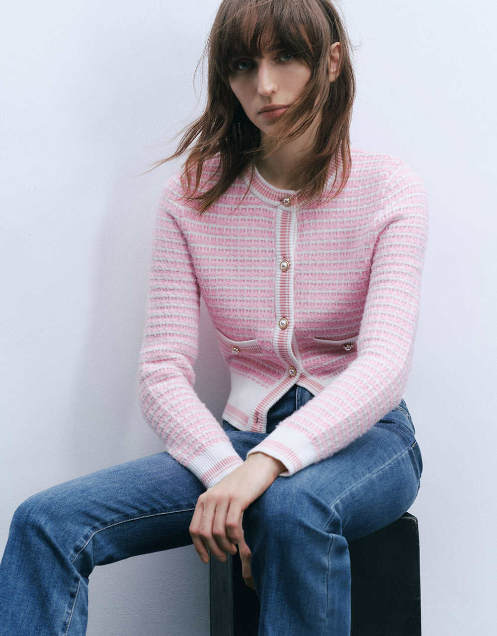 Tweed Plaid Cardigan