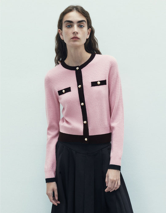 Contrast Trim Cardigan