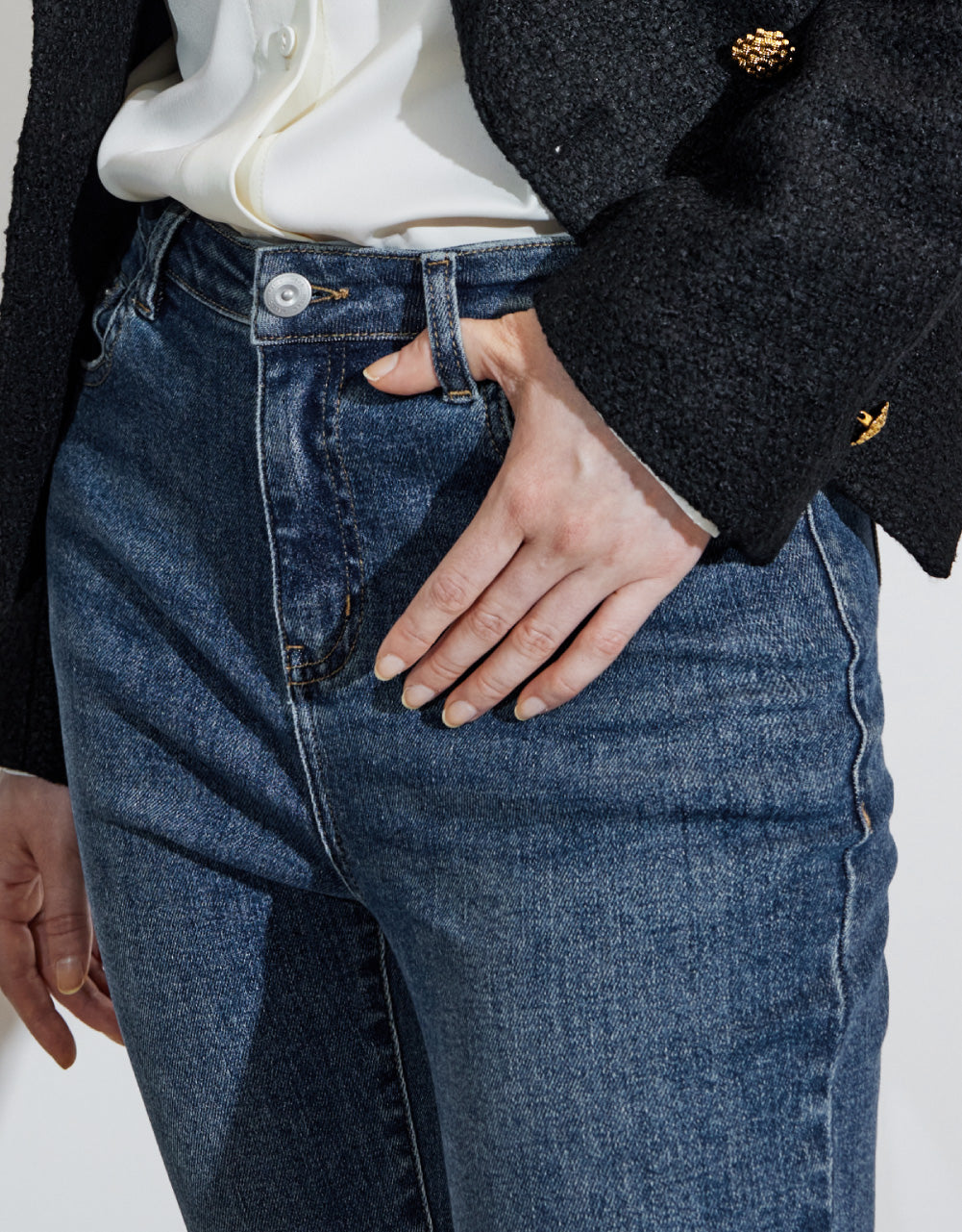 Split Hem Skinny Fit Jeans