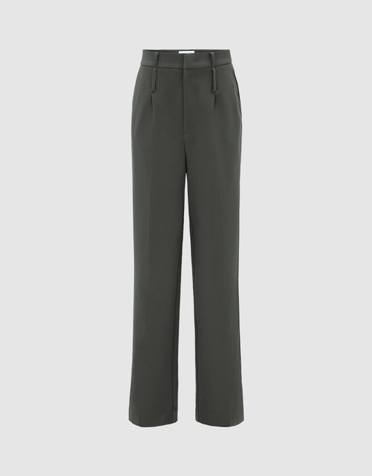 Pleated Straight Pants