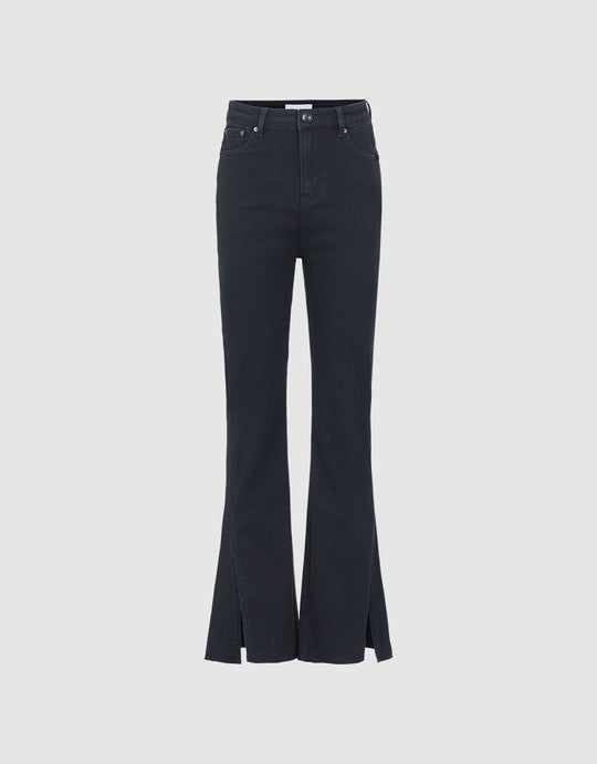 Slit Hem Flare Jeans