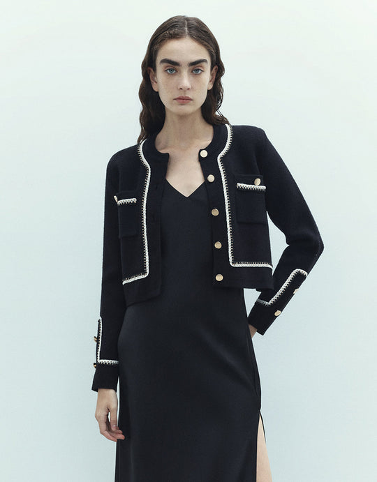 Combination Tweed Cardigan