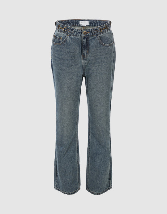 Straight Jeans With Chain