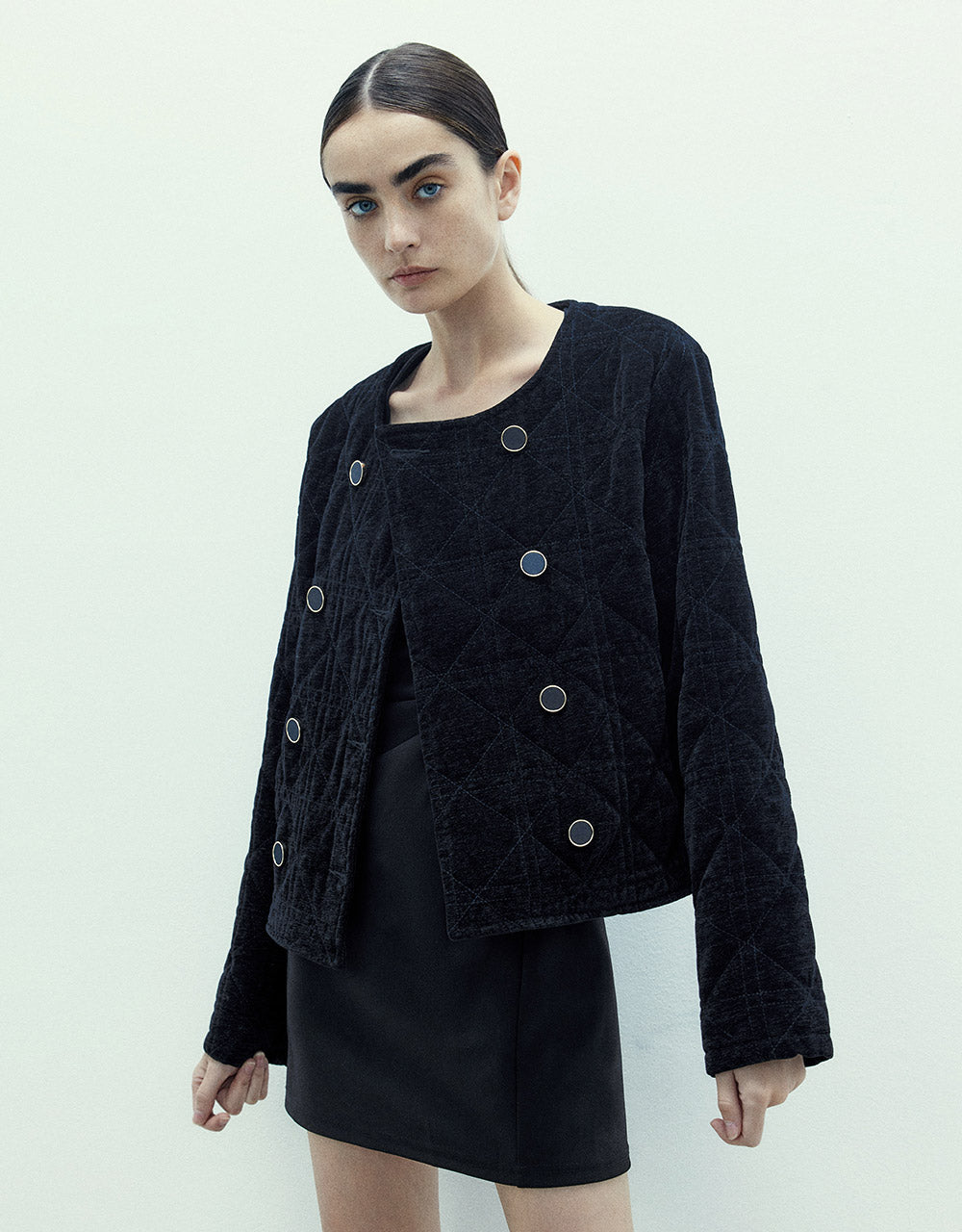 Double Breasted Cropped Jacket