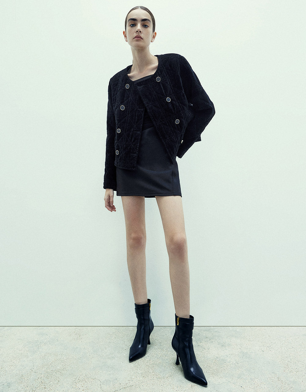 Double Breasted Cropped Jacket