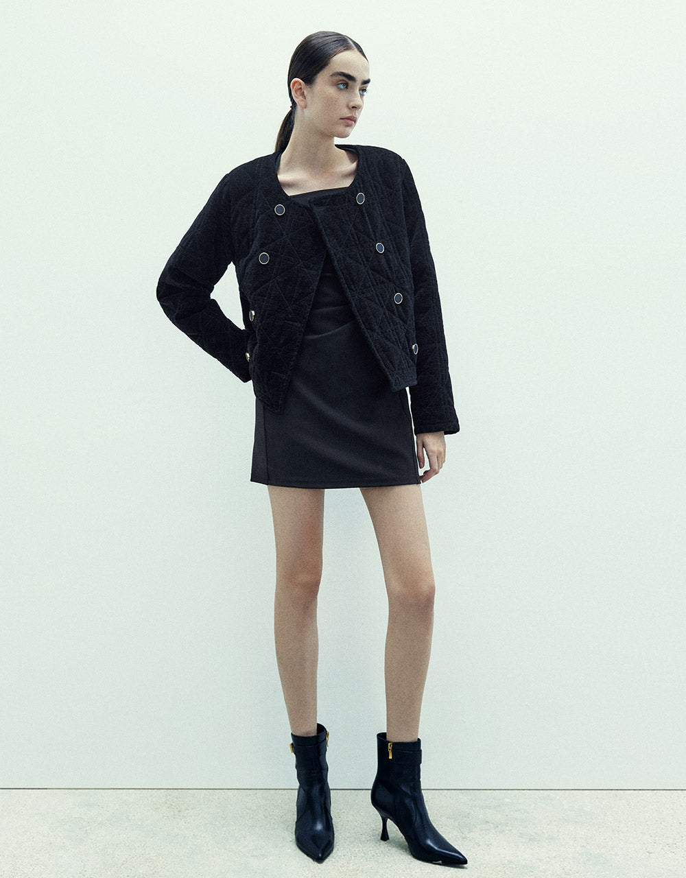 Double Breasted Cropped Jacket