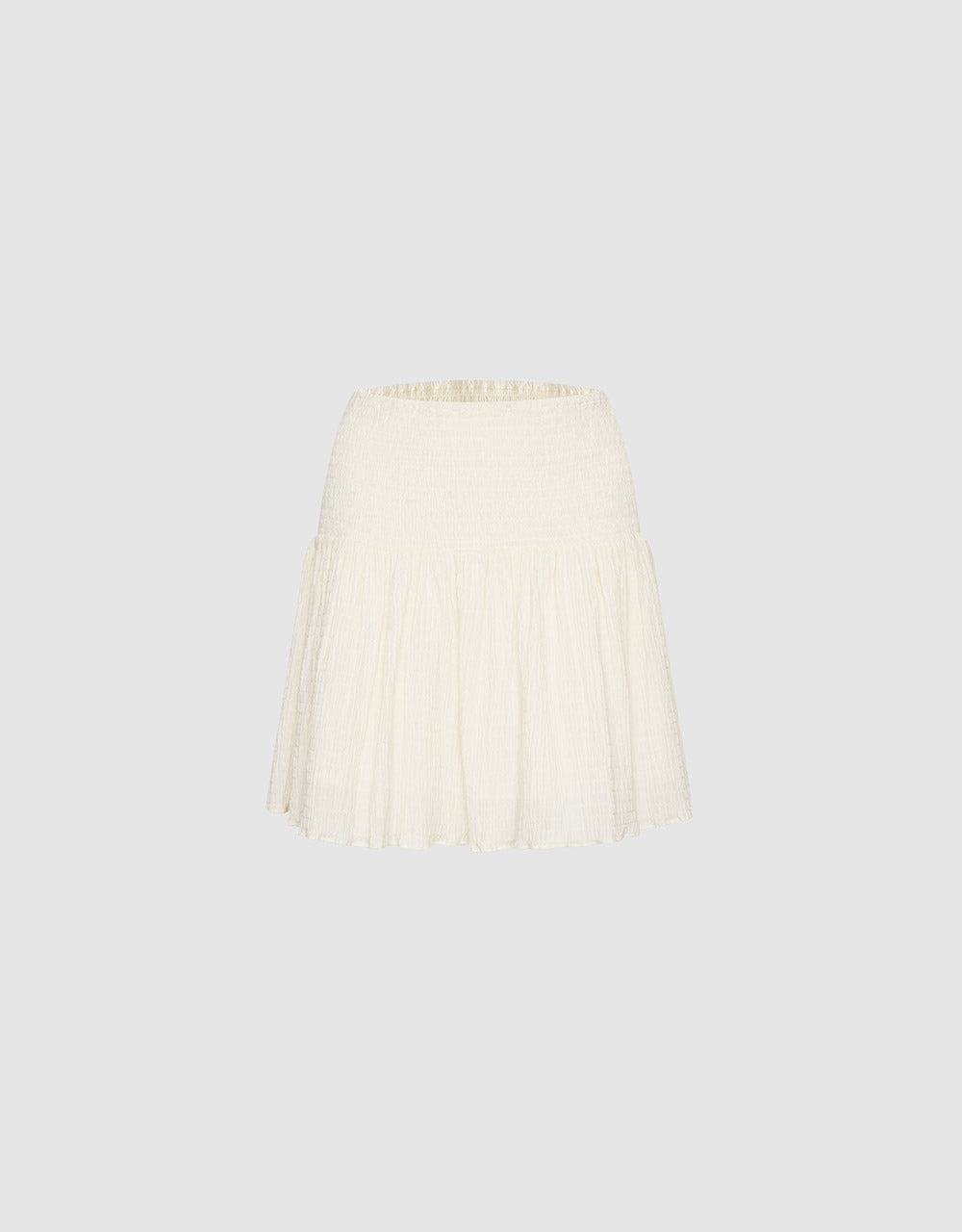 Elastic Waist Pleated Skirt