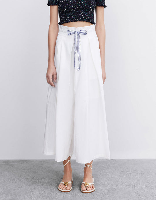 Plain Pleated Wide Leg Pants