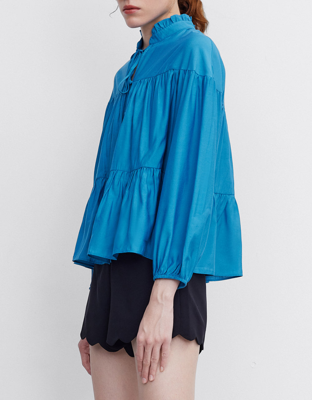 Tie Front Peplum Blouse
