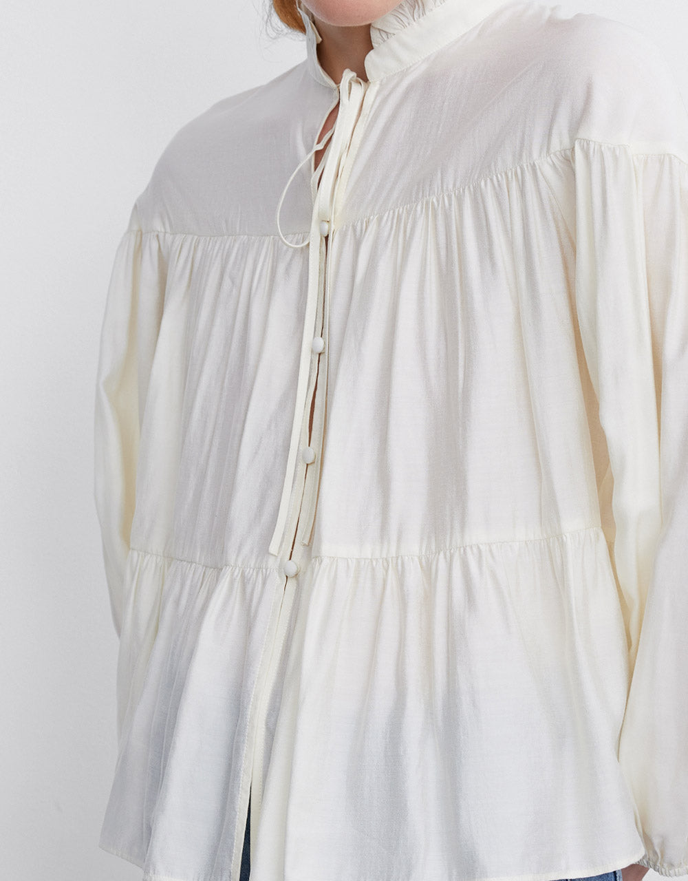 Tie Front Peplum Blouse