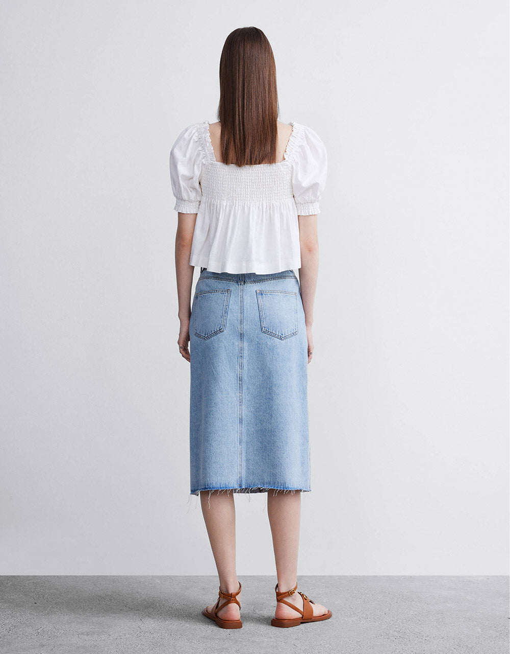 Slit Denim Skirt