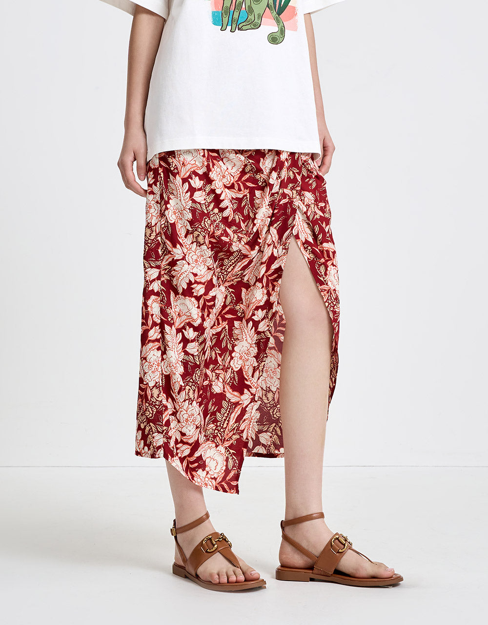 Floral Wrapped Skirt