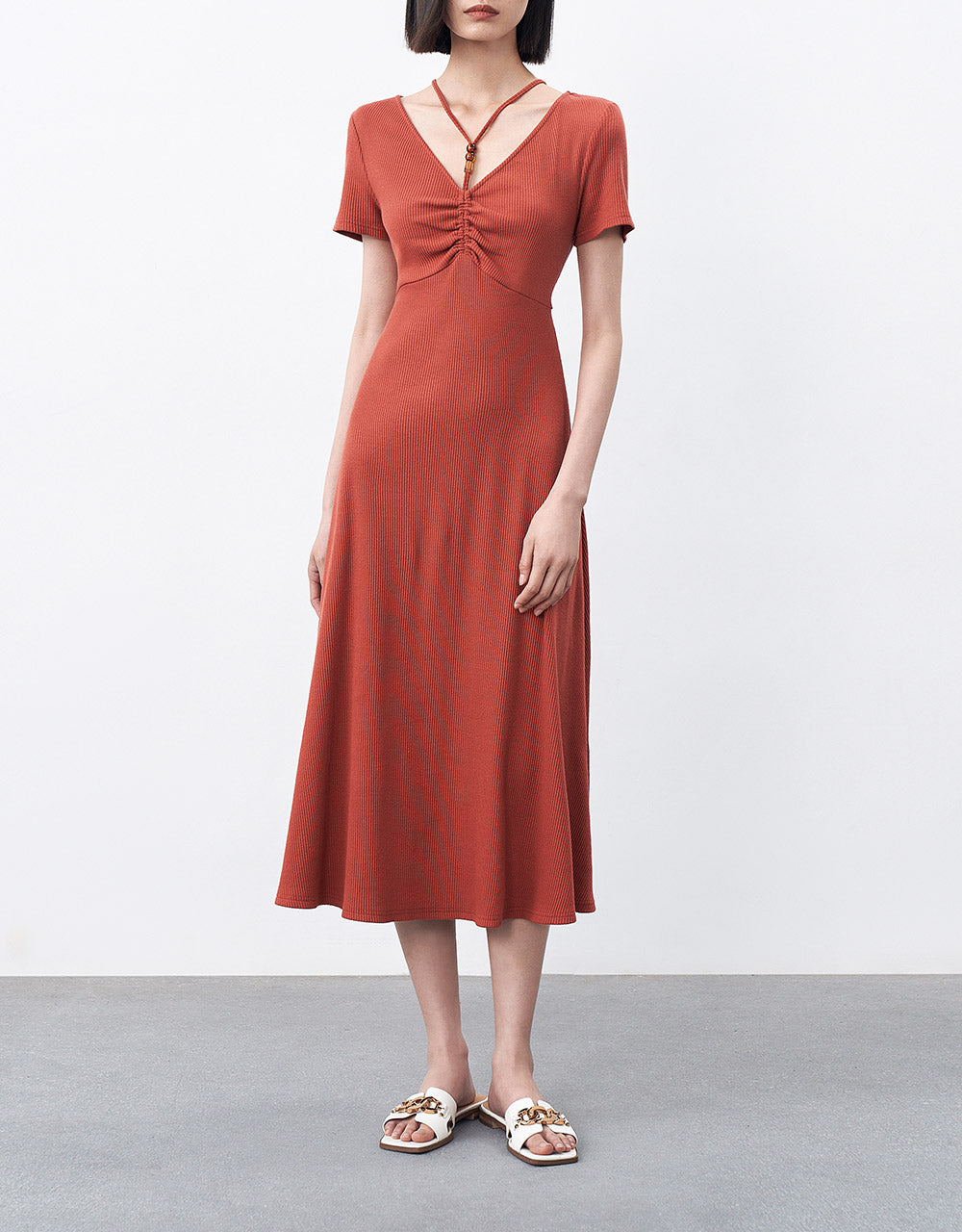 Ruched Knit Dress