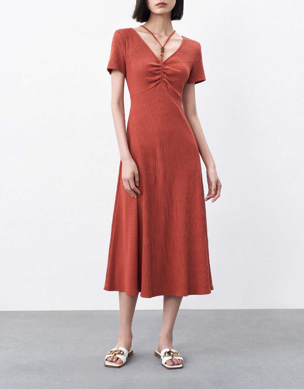 Ruched Knit Dress