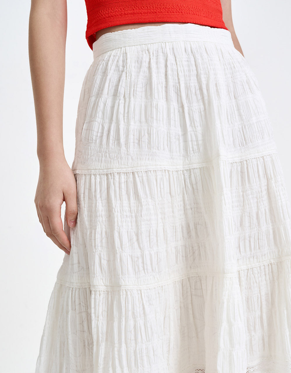 Jacquard Peplum Skirt