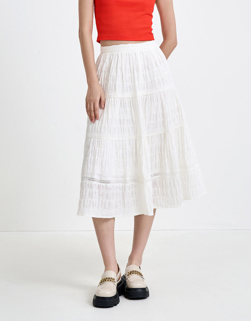Jacquard Peplum Skirt
