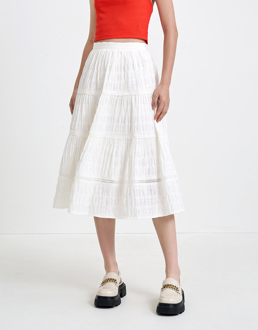 Jacquard Peplum Skirt